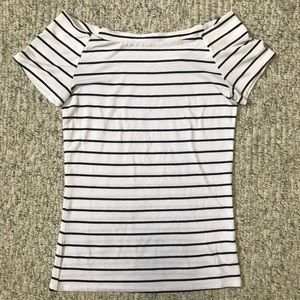 White and Black Striped T-shirt